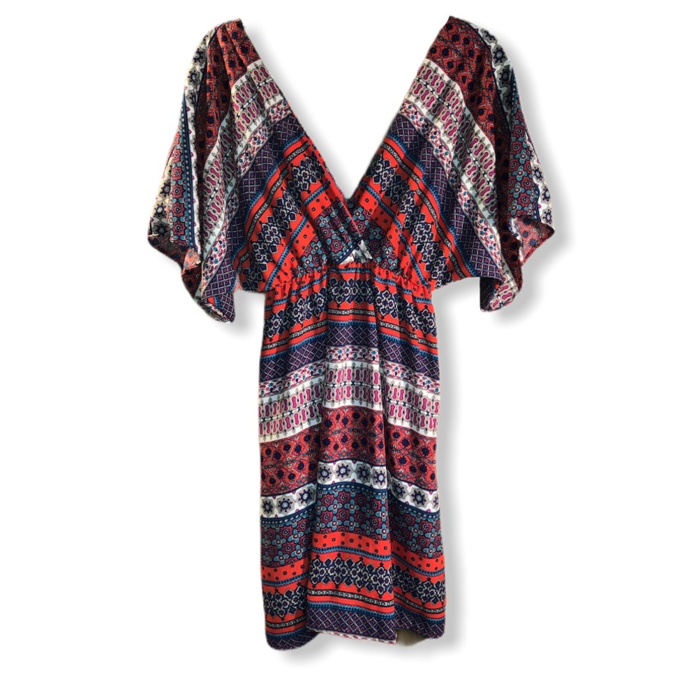 Woman’s deep v-neck dress